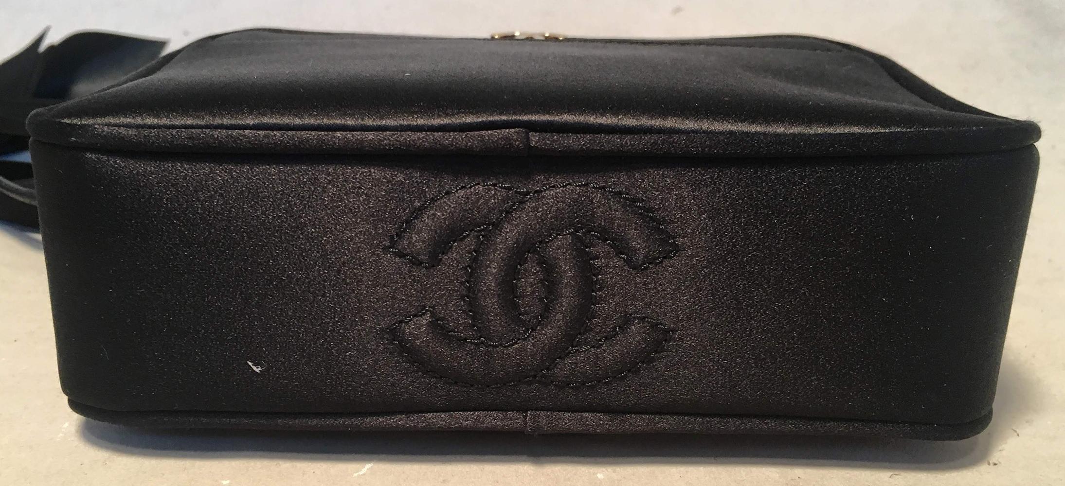 Chanel Black Satin Ribbon Shoulder Bag  2