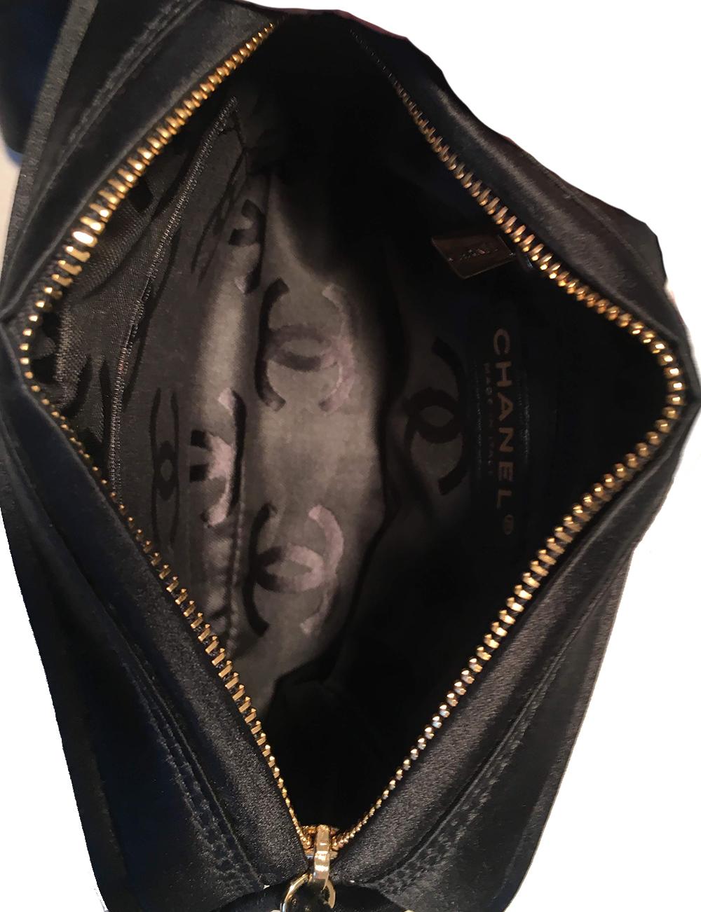 Chanel Black Satin Ribbon Shoulder Bag  4