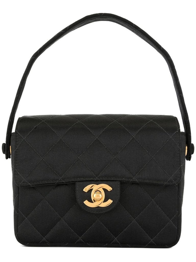 Chanel Classic Silk Woven Top Handle Mini Kelly Flap Black Rope Clutch –  House of Carver