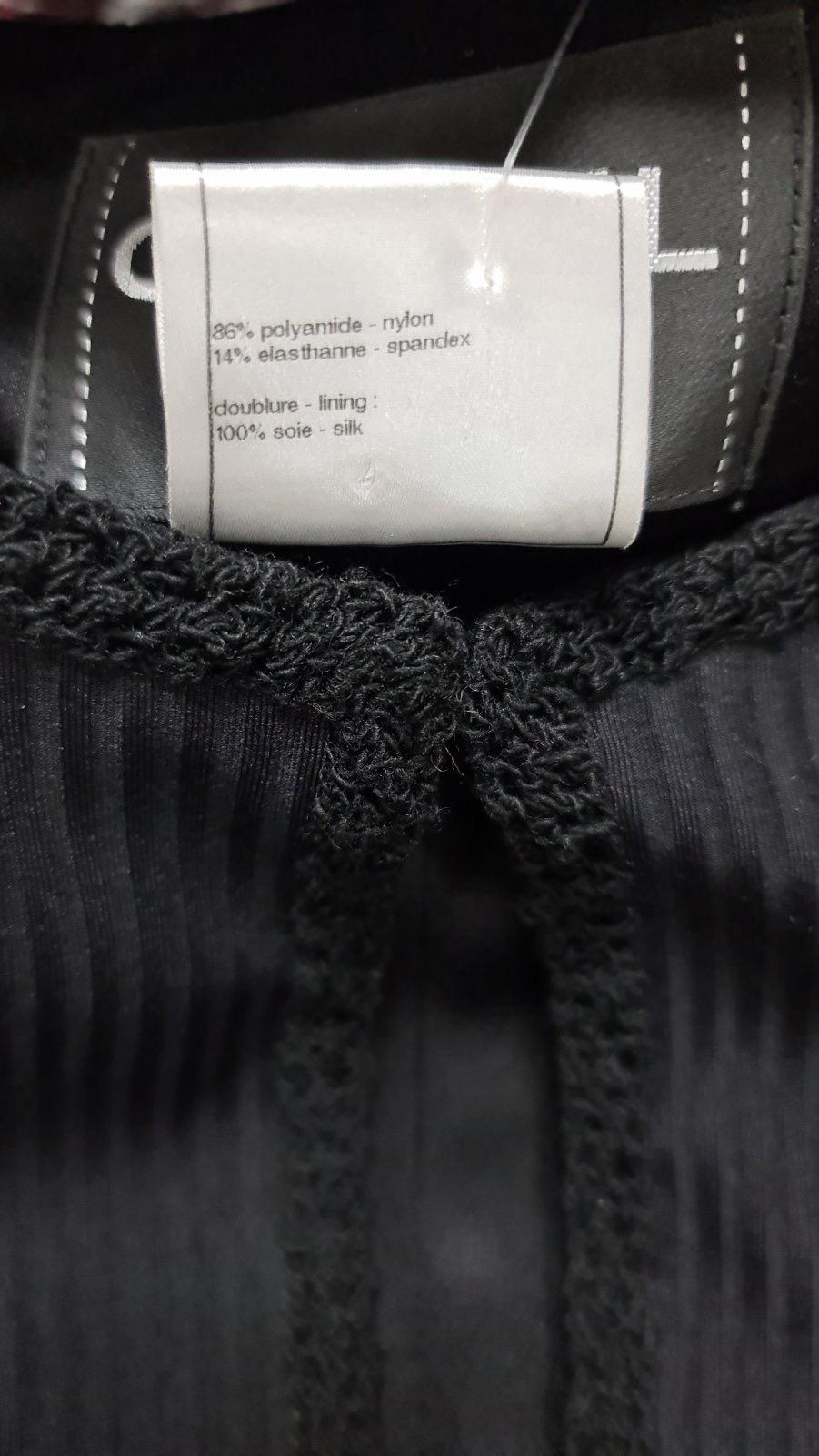 Chanel Black Self Stripe Bow Trim Jacket 4
