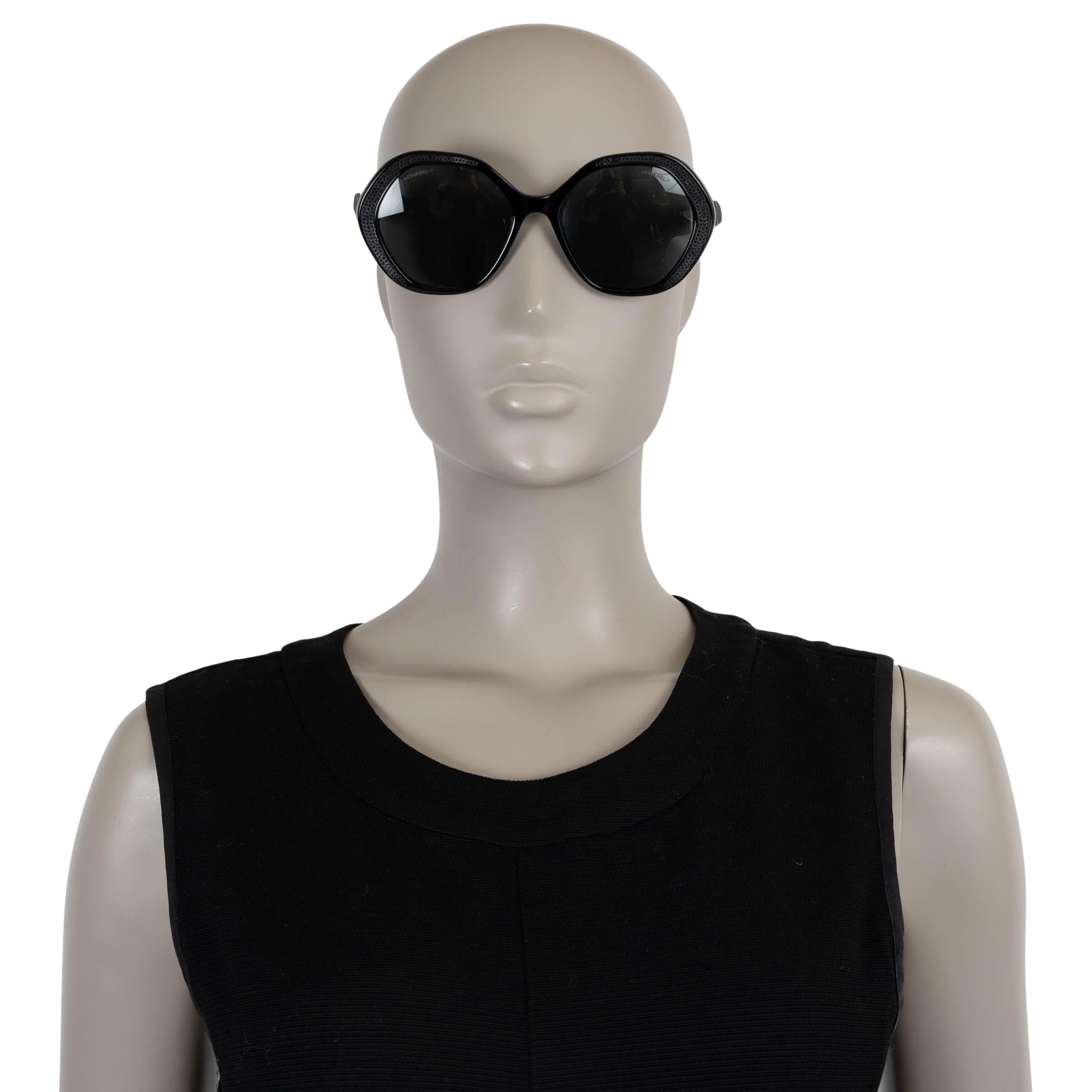 CHANEL negro SEQUIN EMBELLISHED ROUND Gafas de sol 5451 en venta 1