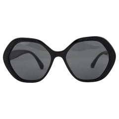 CHANEL black SEQUIN EMBELLISHED ROUND Sunglasses 5451