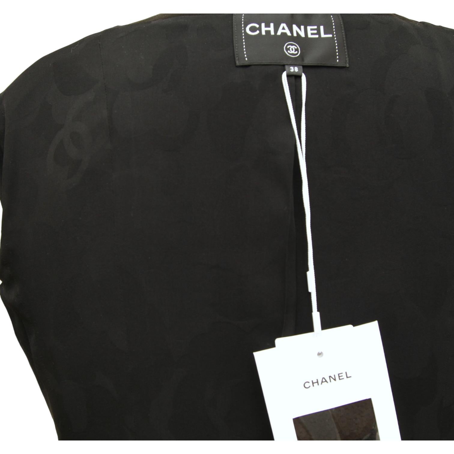 CHANEL Black Sequin Jacket CRUISE 2023 Paillette Long Sleeve Sz 38 $8800 NWT 4