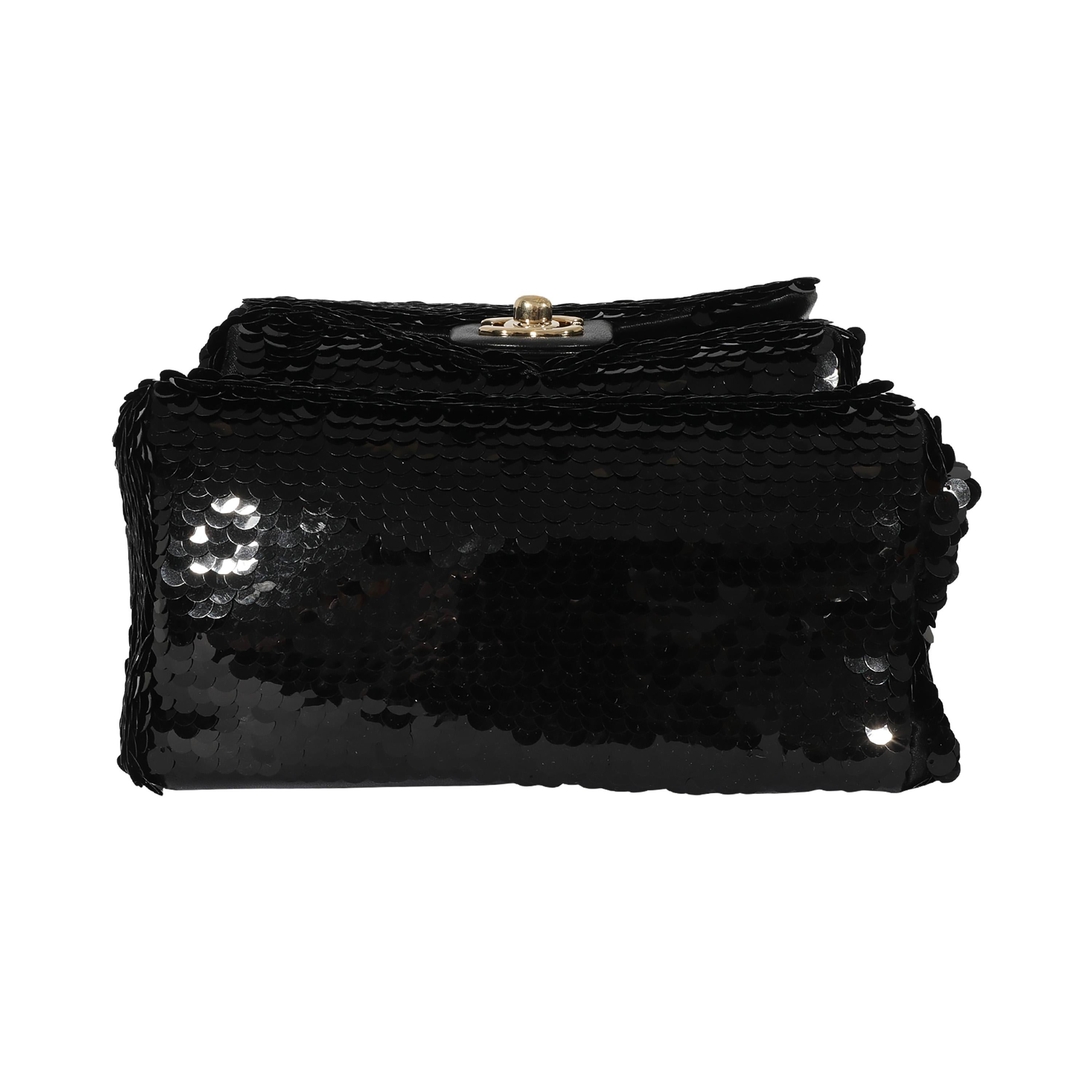 Chanel Black Sequin & Lambskin Small Backpack 3