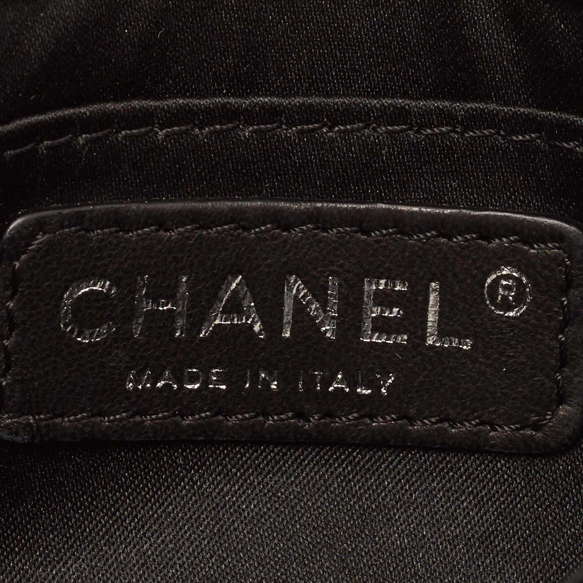Chanel Black Sequin Leather CC Mini Single Flap Bag 6
