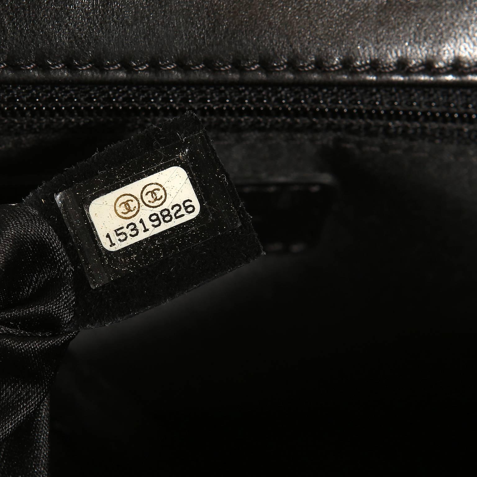 Chanel Black Sequin Single Flap Medium Bag 5