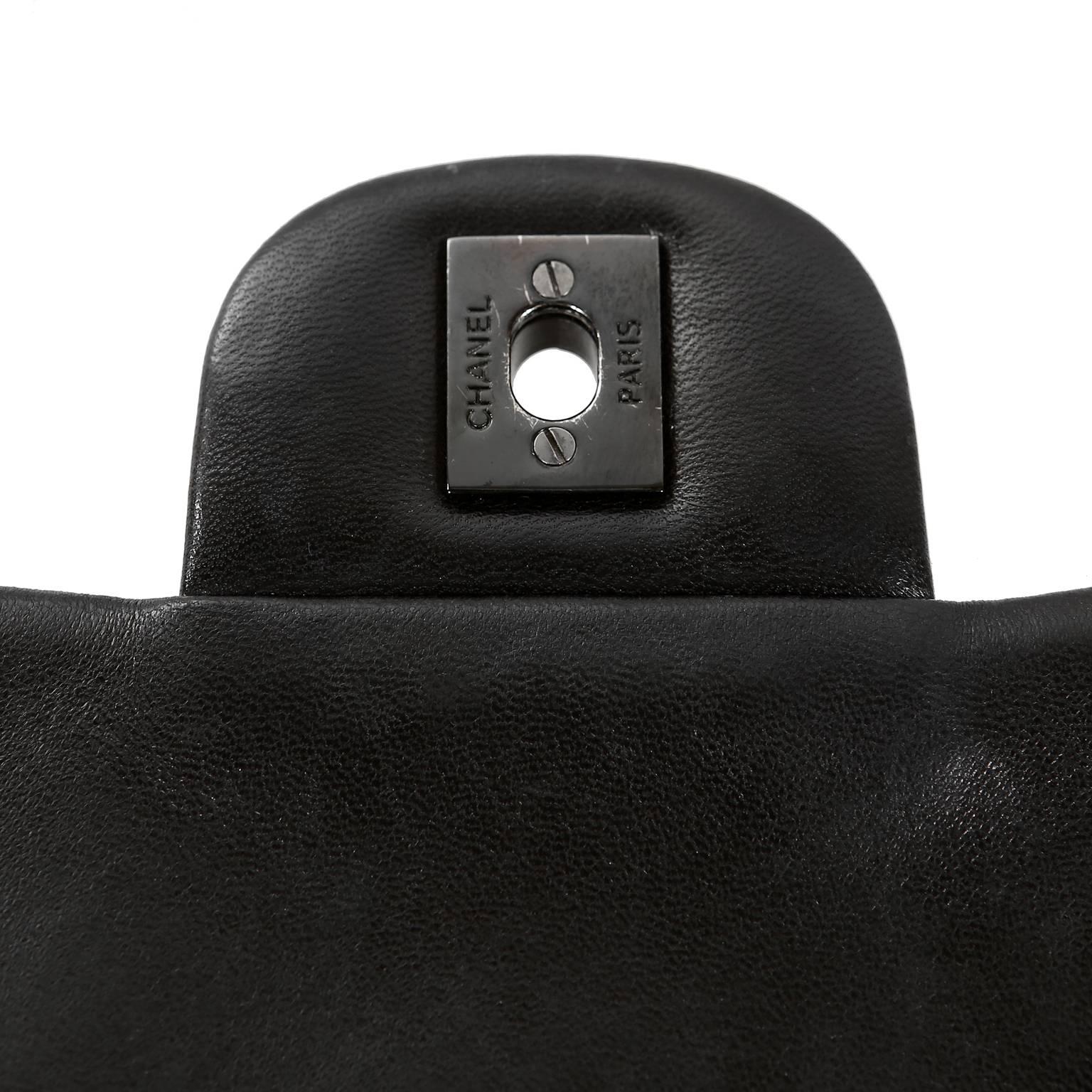 Chanel Black Sequin Single Flap Medium Bag 6
