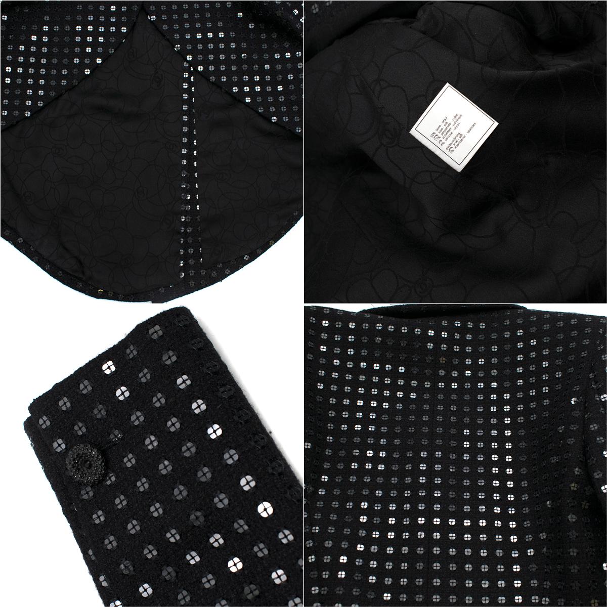 Chanel Black Sequin Tuxedo Jacket FR 38 3
