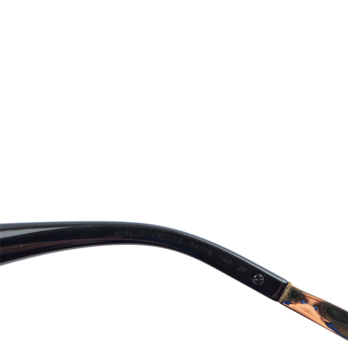 Women's CHANEL black Shagreen Oval Sunglasses 6046 For Sale