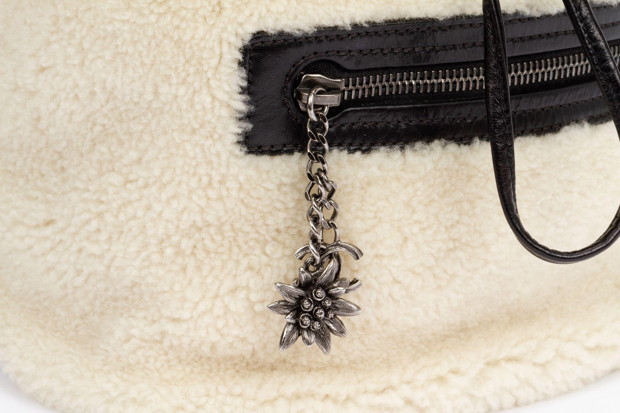 Women's Chanel Black Shearling Mint Backpack For Sale