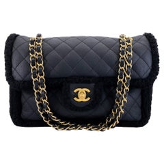 Chanel Black Shearling Muff Flap Bag GHW 68590