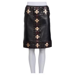 Chanel Schwarzer Schafsleder-Rock - Größe FR38 / M