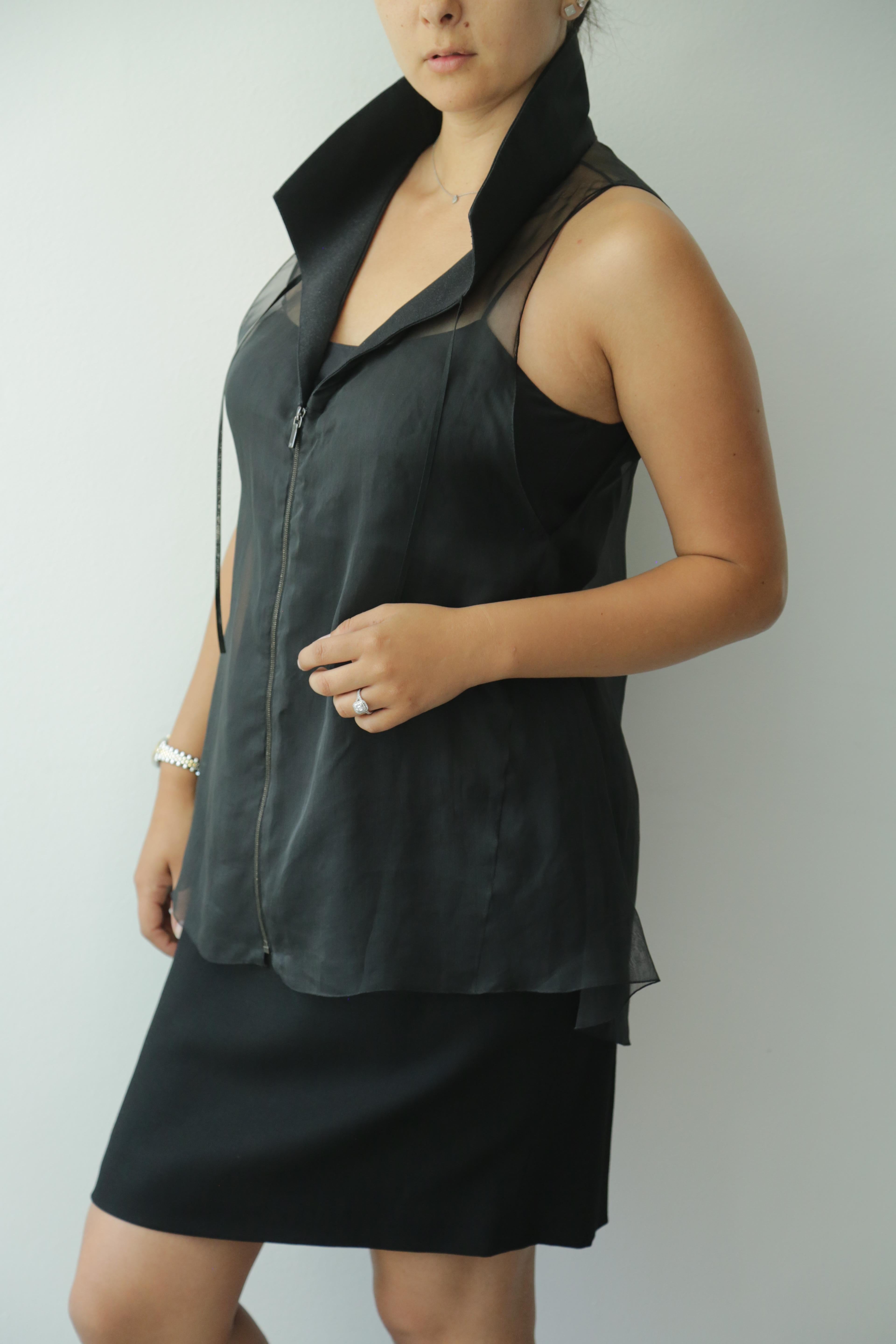 sheer sleeveless blouse