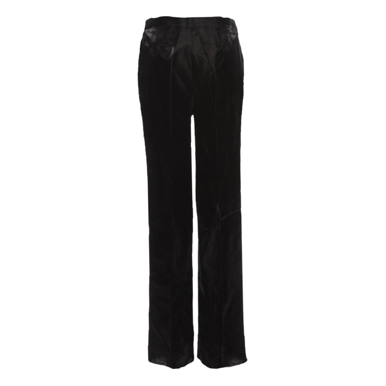 CHANEL Black Shimmering Linen Evening Pants Jacket Suit Tuxedo Smoking 42-44 For Sale 5