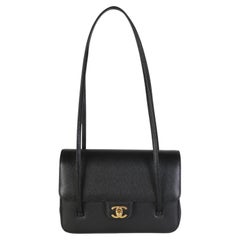 Chanel Black Shiny Caviar Small Preppy Coco Flap Bag