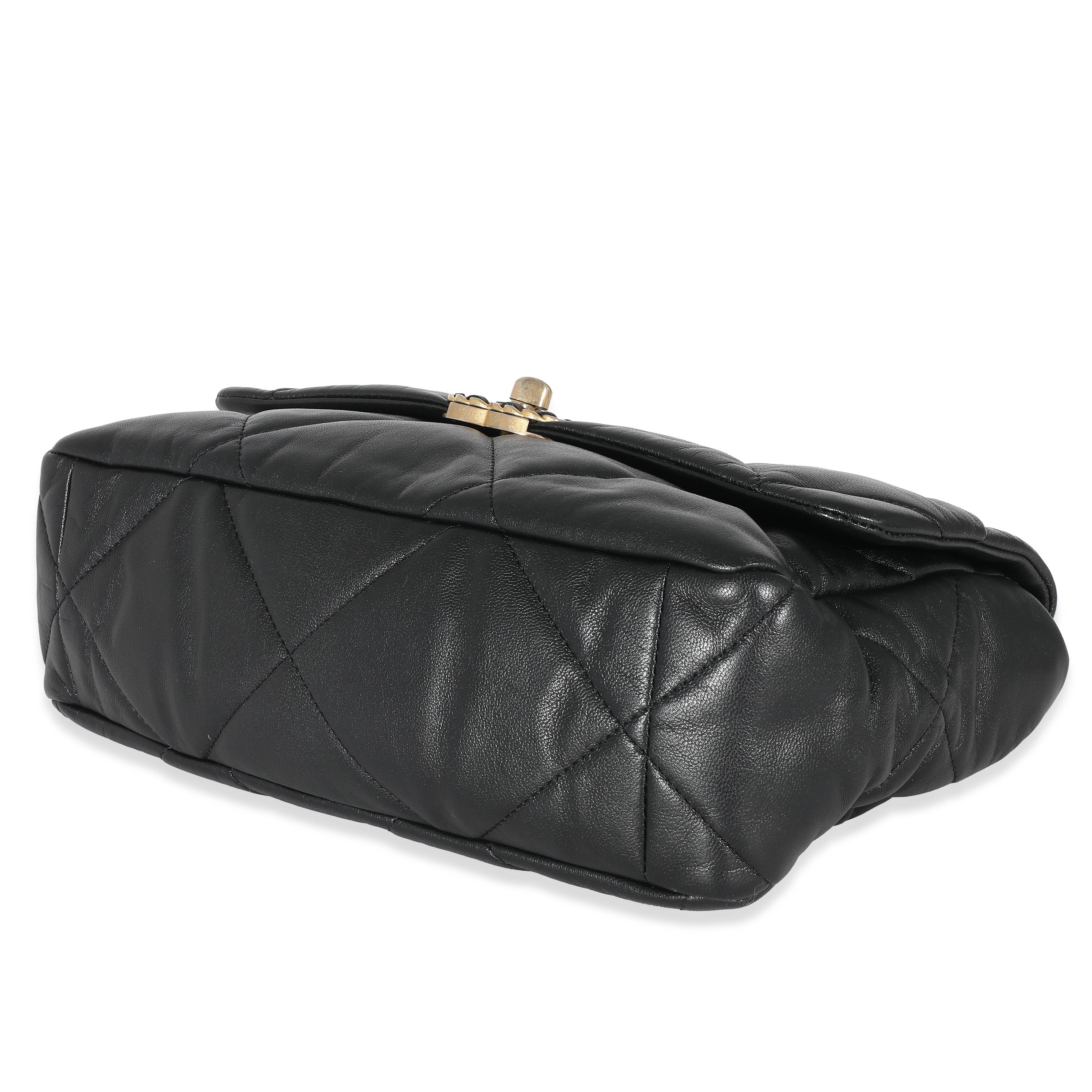 Chanel Black Shiny Lambskin Chanel 19 Flap Bag 1