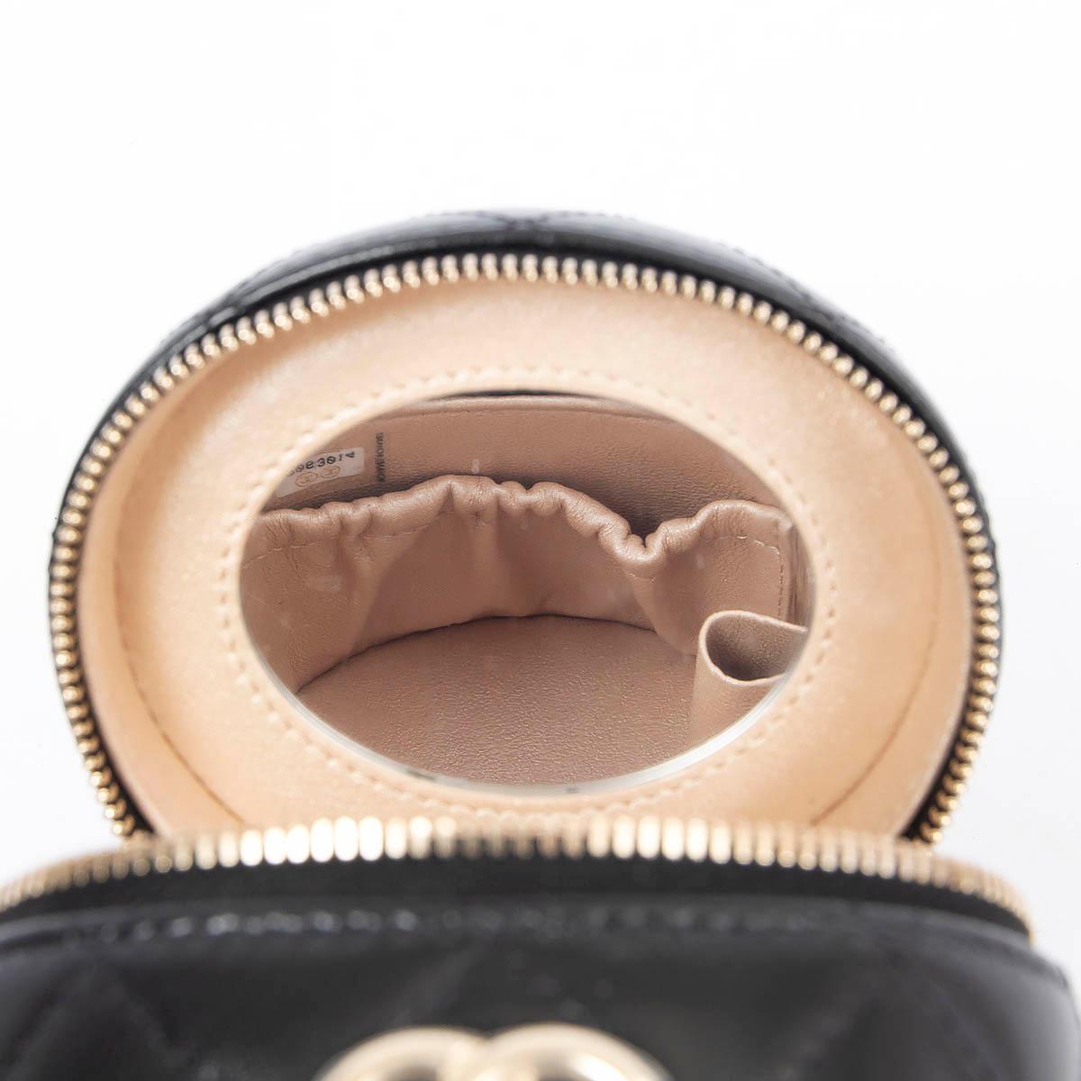 Women's CHANEL black Shiny leather 2022 22S MINI VANITY CASE Bag