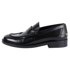 CHANEL black shiny leather 2023 23S Loafers Flats Shoes 39