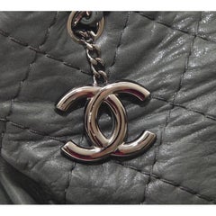 CHANEL Bag Black Shoulder Bowling JUST MADEMOISELLE Quilted Iridescent Chain