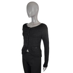 CHANEL Schwarzer Seidenpullover 2012 12C ANTIBES BUTTON-FRONT Strickjacke Pullover 38 XS