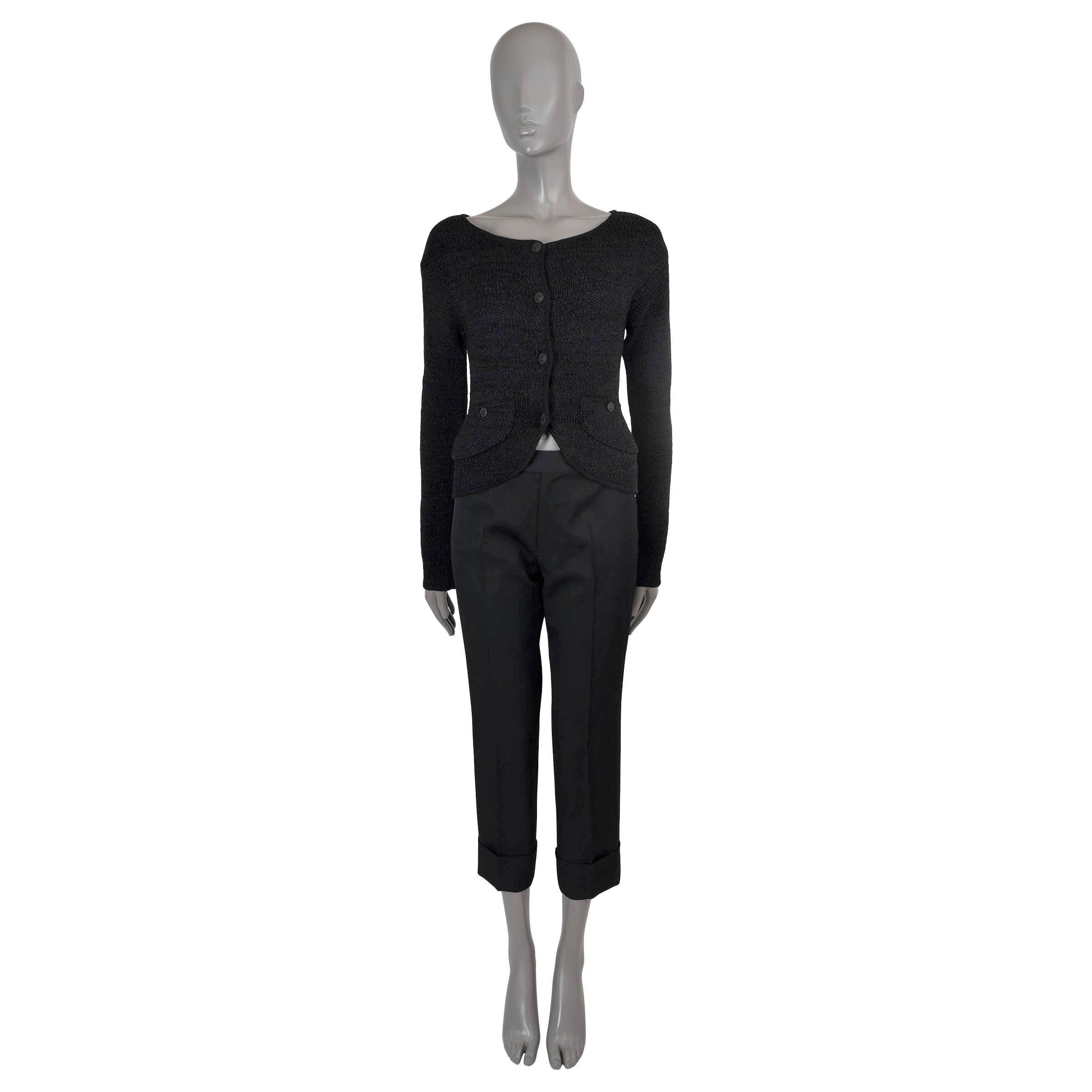 Chanel soie noire 2012 12C ANTIBES BUTTON-FRONT Cardigan Pull 38 XS Excellent état - En vente à Zürich, CH