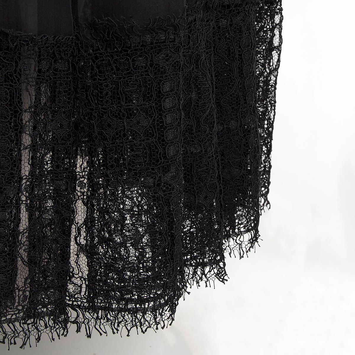 CHANEL black silk 2013 13A EDINBURGH SIDE BUCKLE MAXI Skirt 42 L 2
