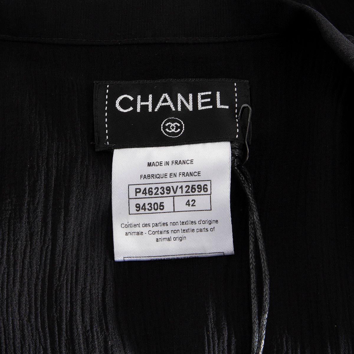 CHANEL black silk 2013 13A EDINBURGH SIDE BUCKLE MAXI Skirt 42 L 3