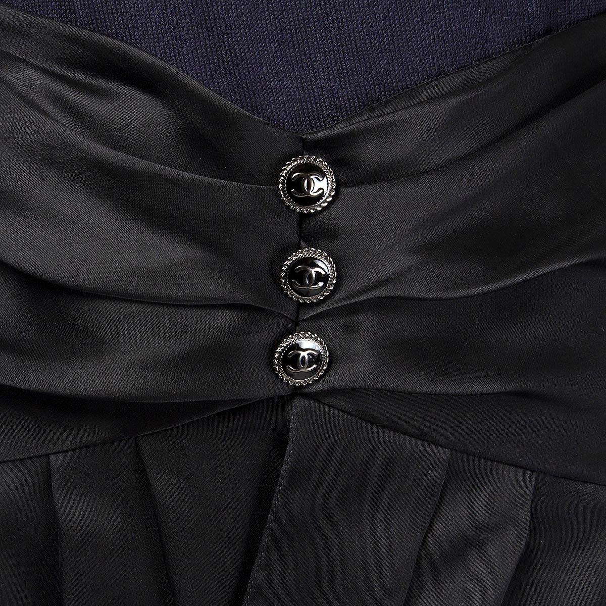 CHANEL black silk 2018 18P HIGH WAISTED TIERED Skirt 38 S 3