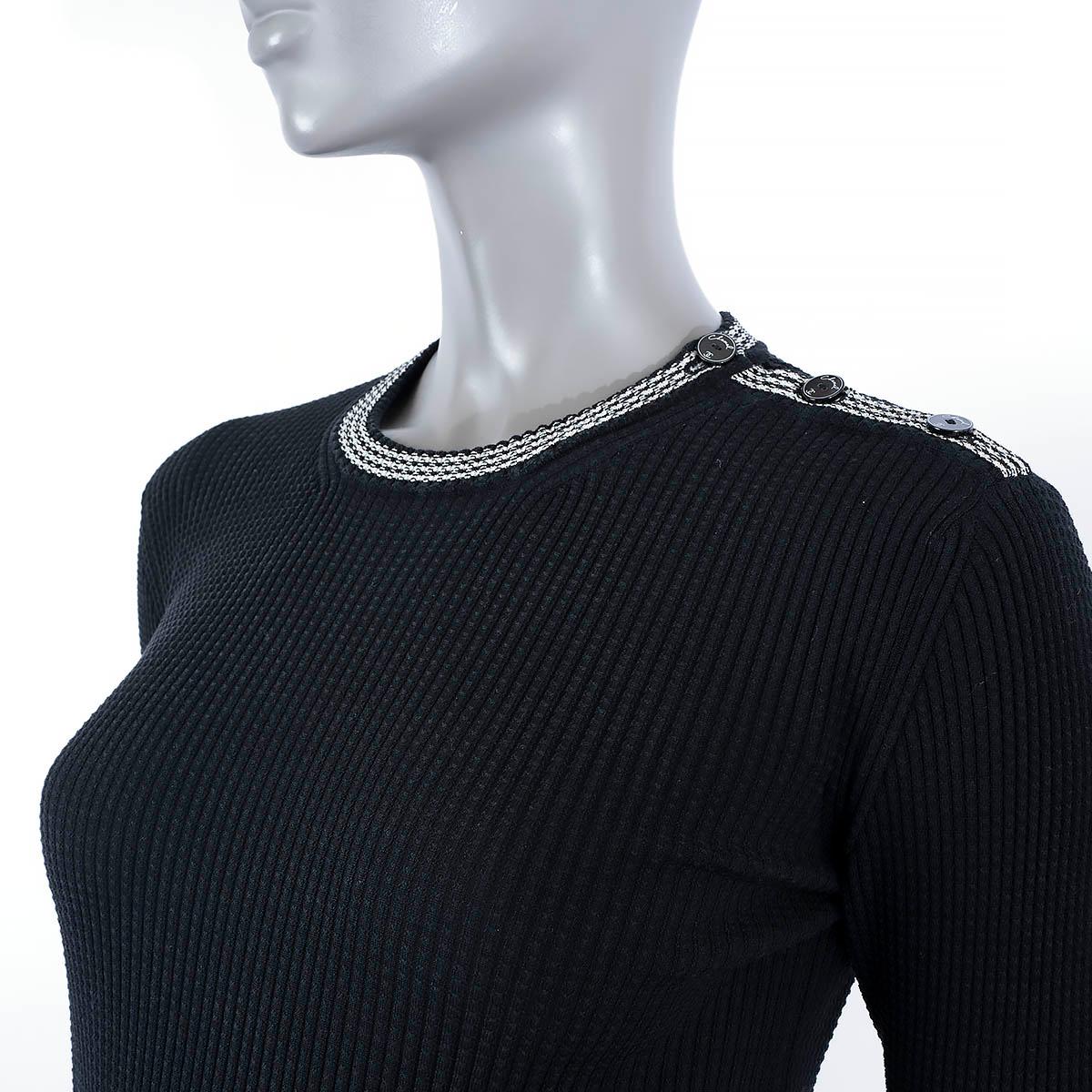 CHANEL black silk 2022 22C DUBAI CONTRAST TRIM KNIT Dress 36 XS For Sale 3