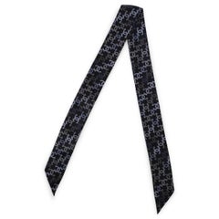 CHANEL black silk 21B CC SLIM BANDEAU Scarf