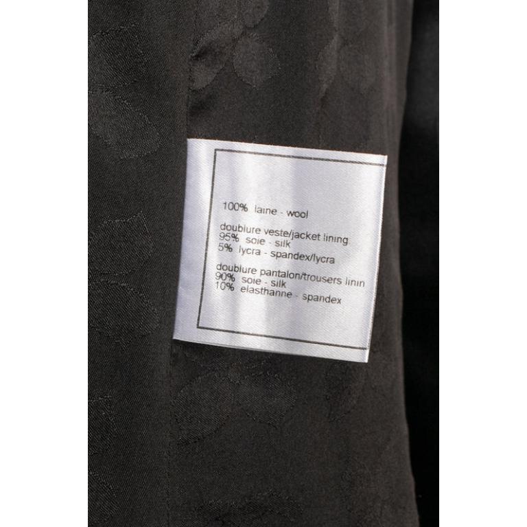 Chanel Black Silk and Wool Pant Suit Fall, 2002 For Sale 6