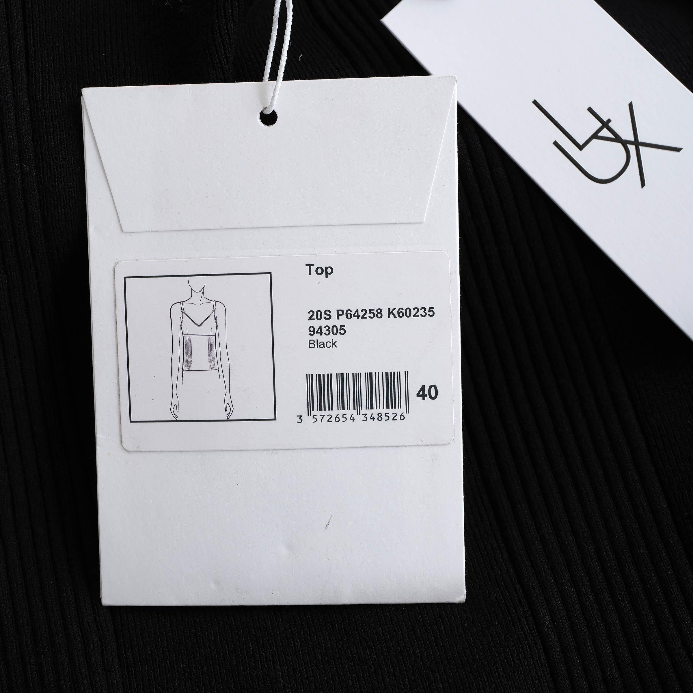 CHANEL black silk blend 20S CRYSTAL CC Tank-Top Shirt 40 M For Sale 3