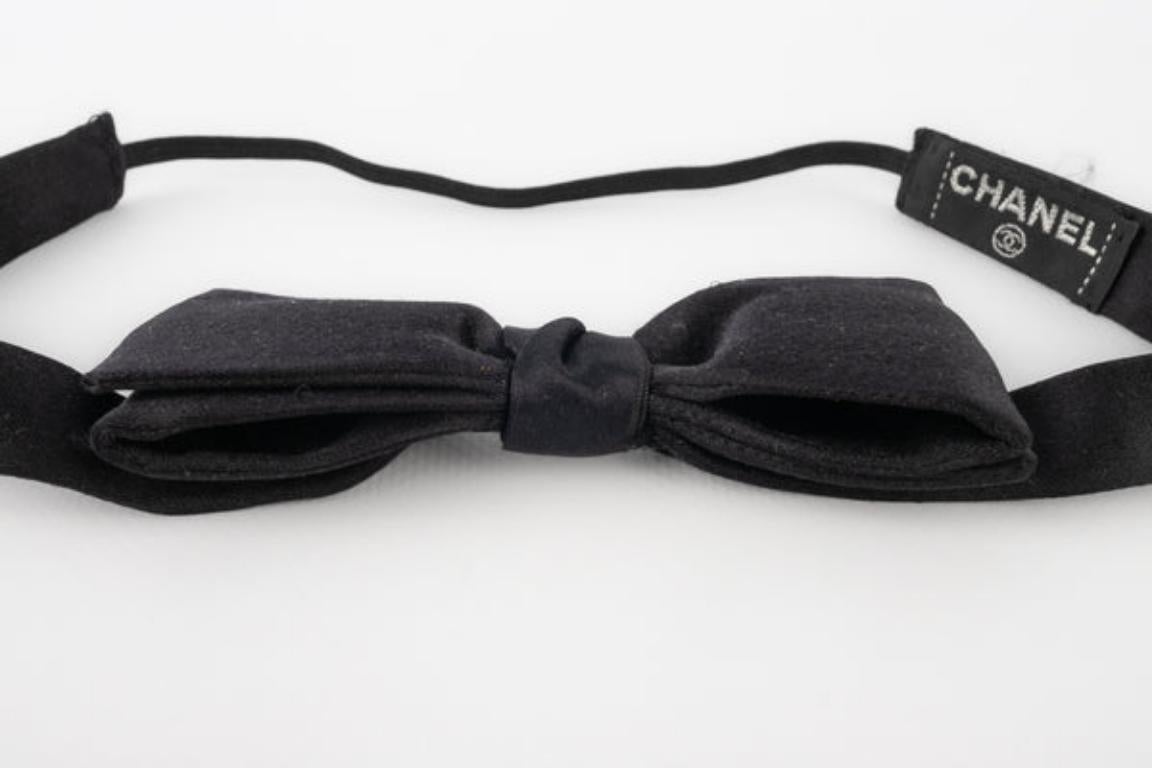 Chanel Black Silk Bow Tie 1
