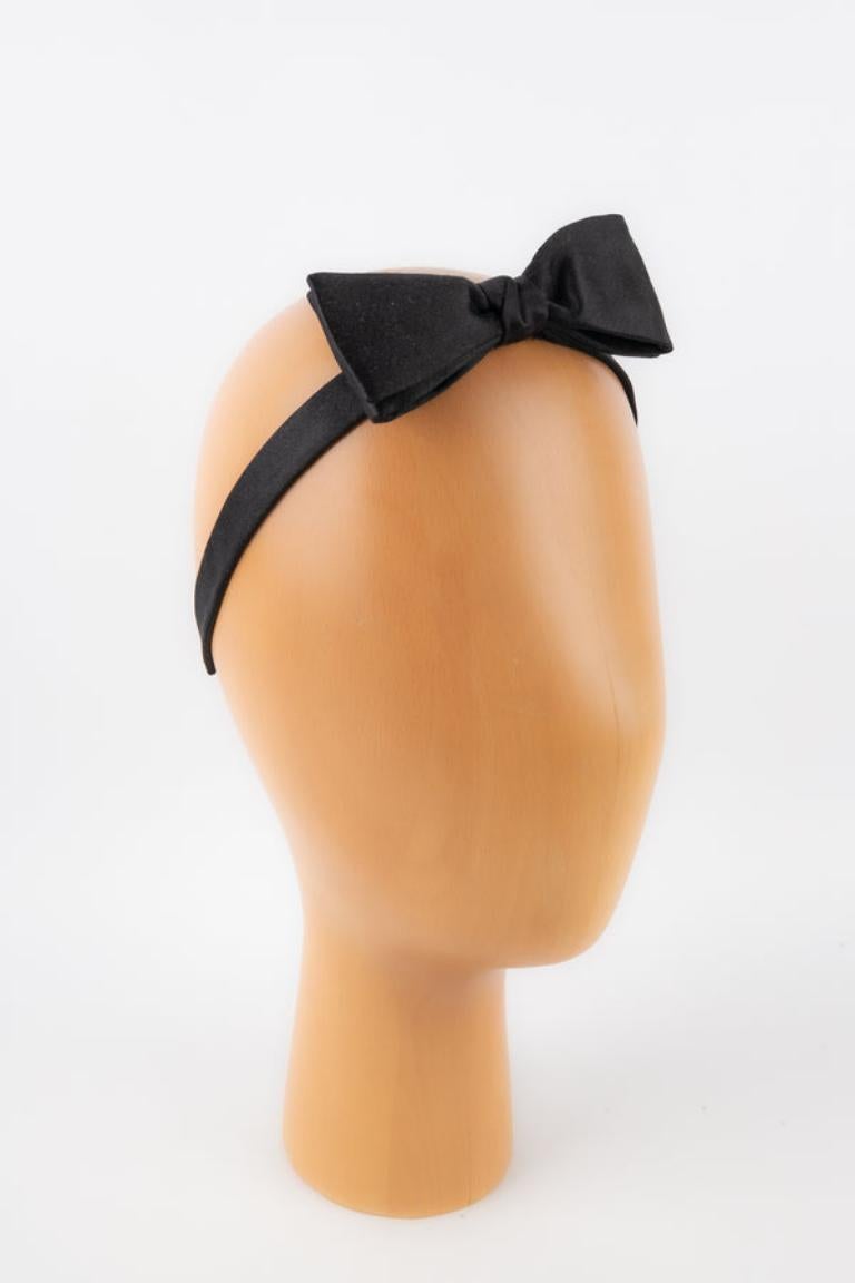 Chanel Black Silk Bow Tie 2