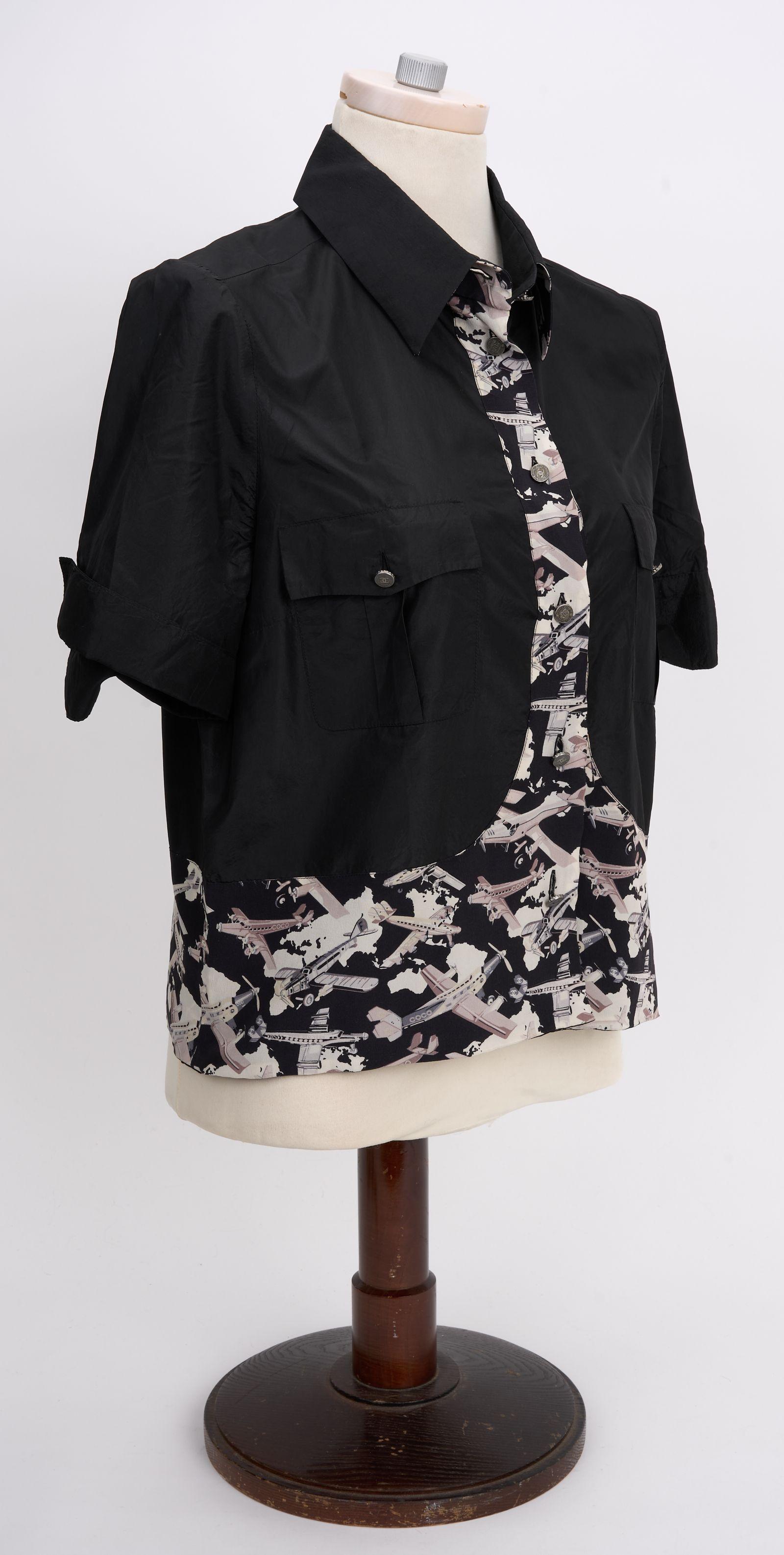Chanel Black Silk Button Blouse And Sash In Excellent Condition For Sale In West Hollywood, CA