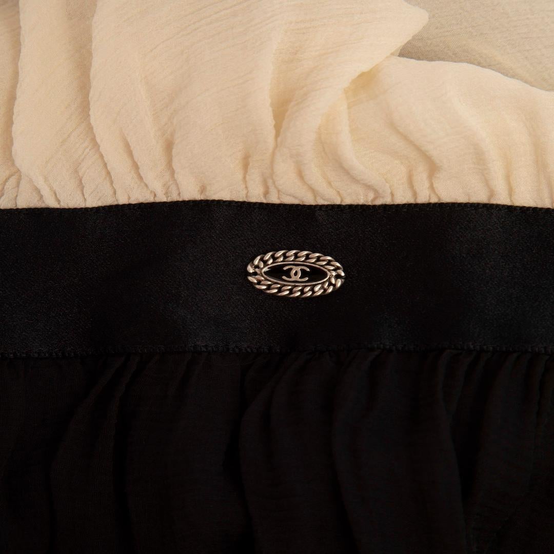 Women's Chanel Black Silk Chiffon Maxi Dress Size XL