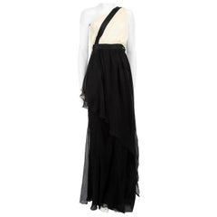 Chanel Black Silk Chiffon Maxi Dress Size XL