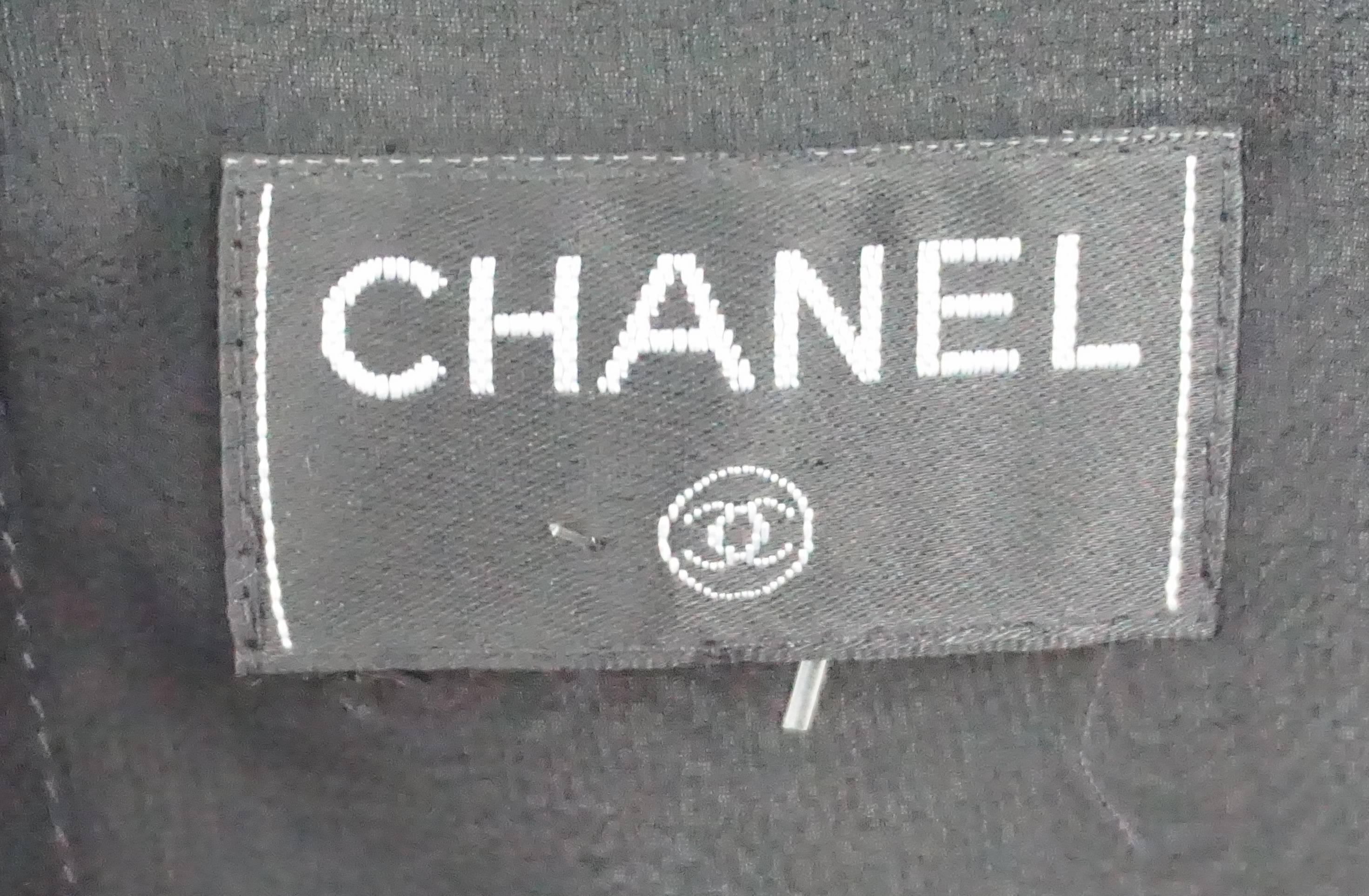 Women's Chanel Black Silk Chiffon Sequin Sleeveless Top  For Sale