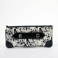 CHANEL Black Silk Clutch Coco Chanel Bag