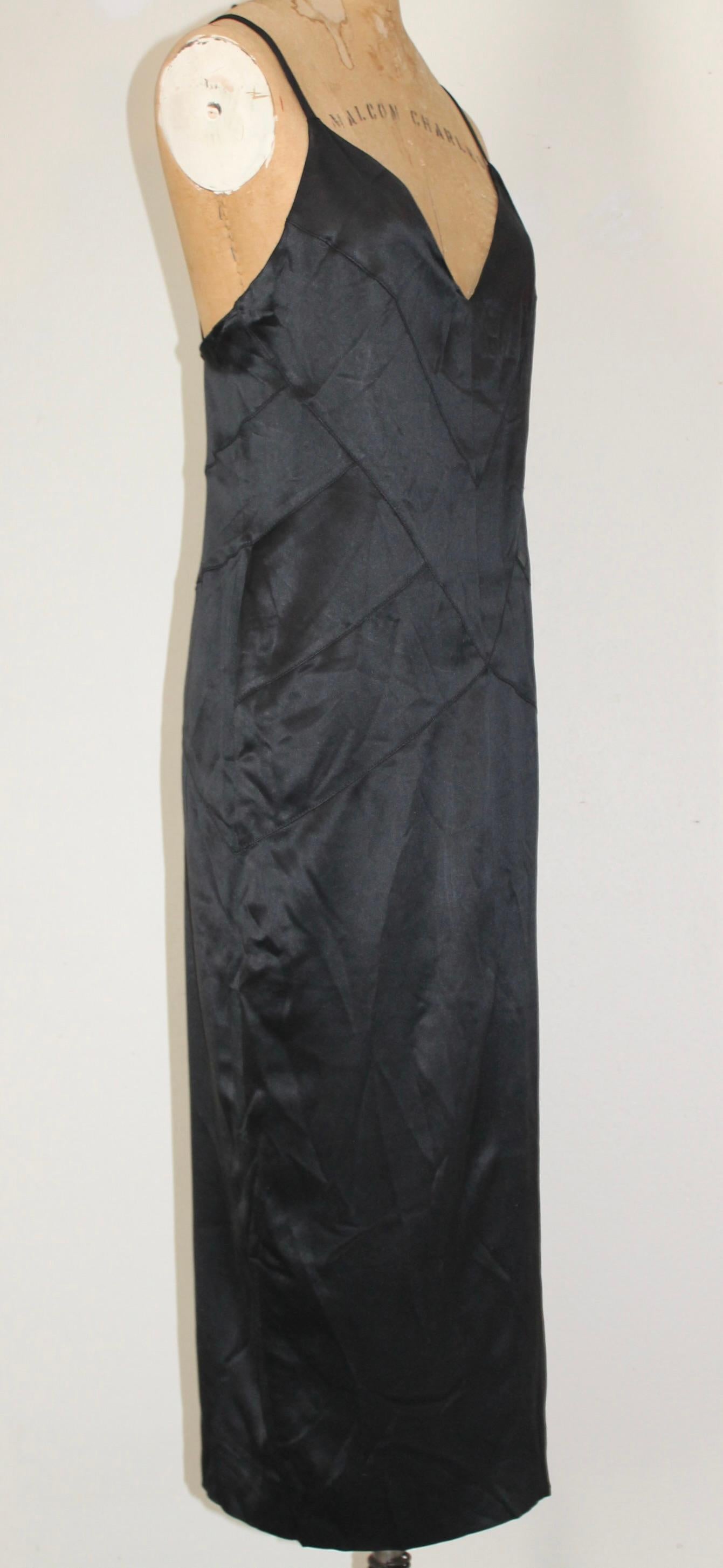 Chanel Black Silk Cocktail Dress For Sale 6