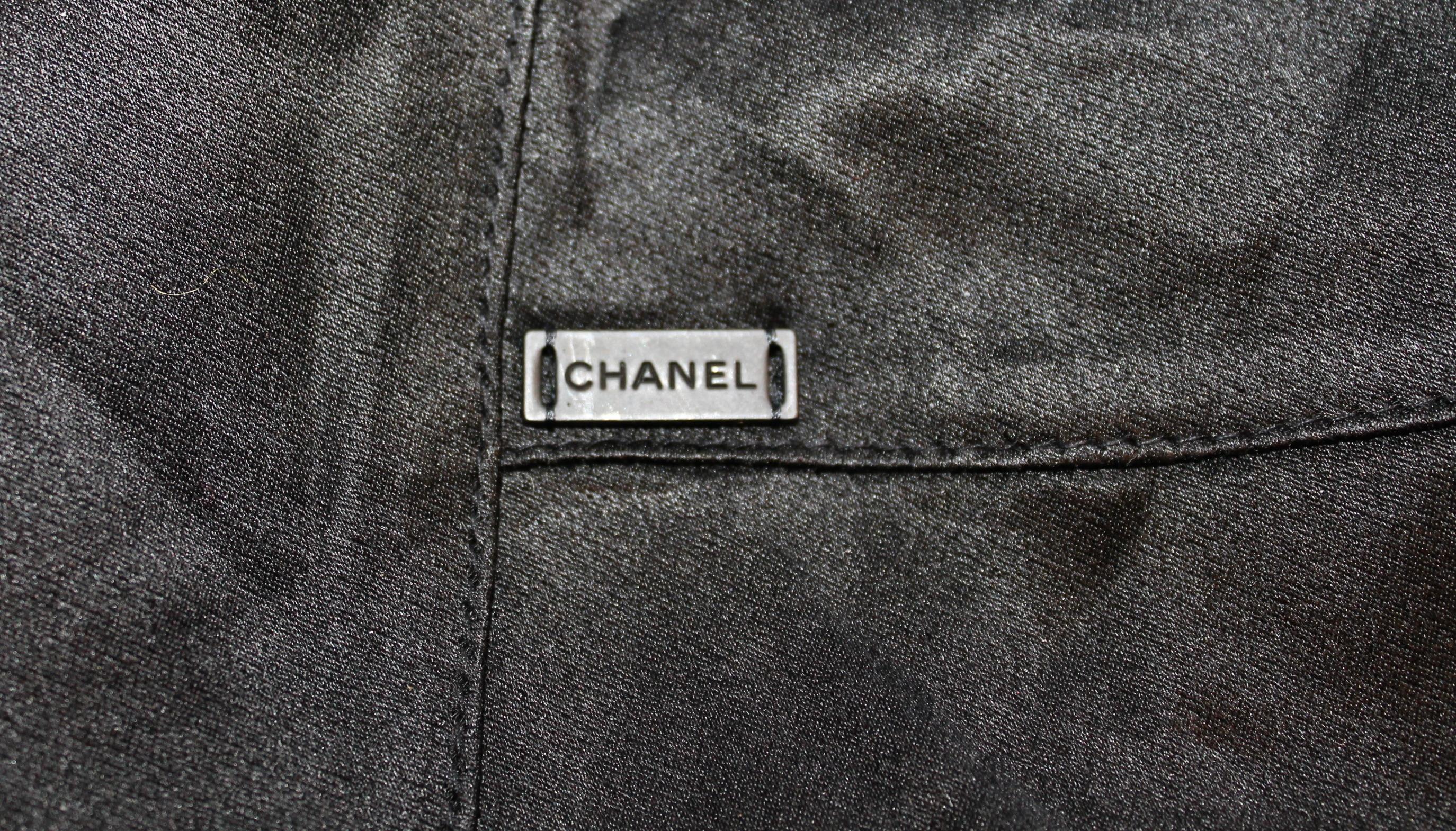 Chanel Black Silk Cocktail Dress For Sale 8