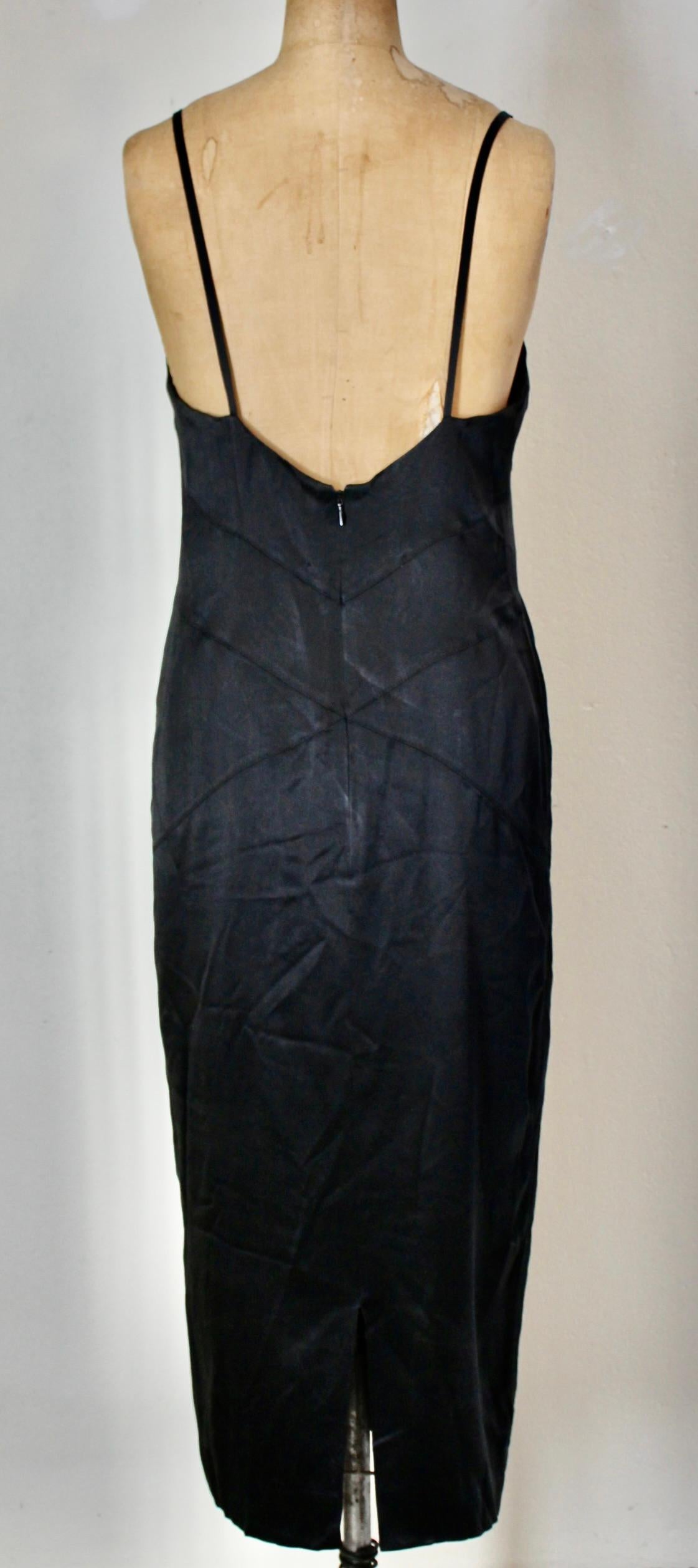 Chanel Black Silk Cocktail Dress For Sale 2