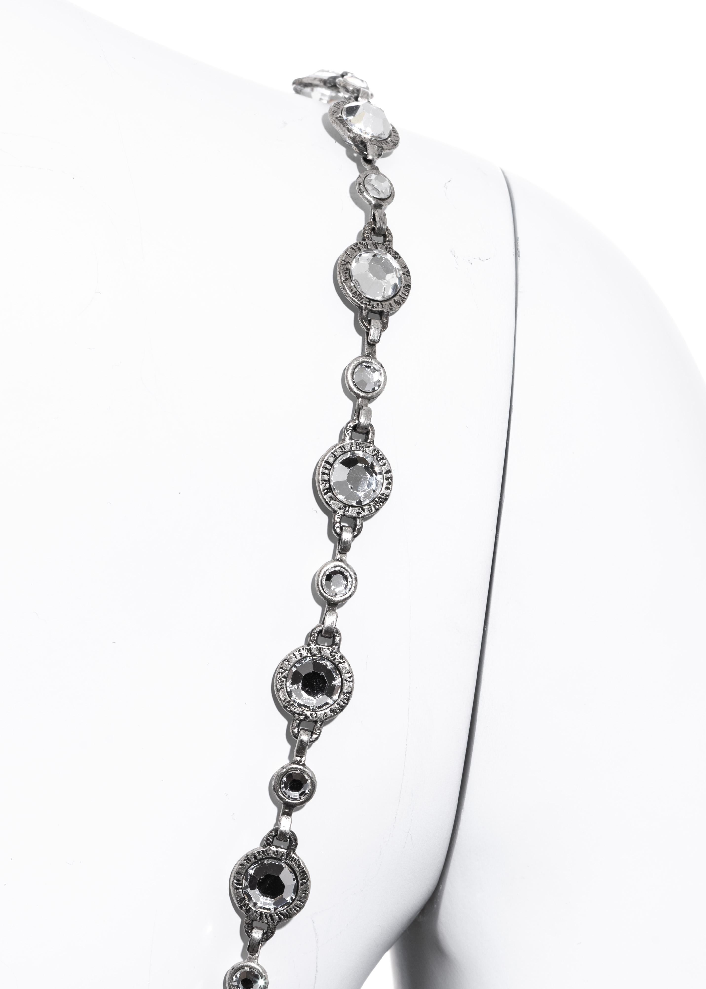 Chanel black silk column dress with crystal shoulder straps, ss 1998 1