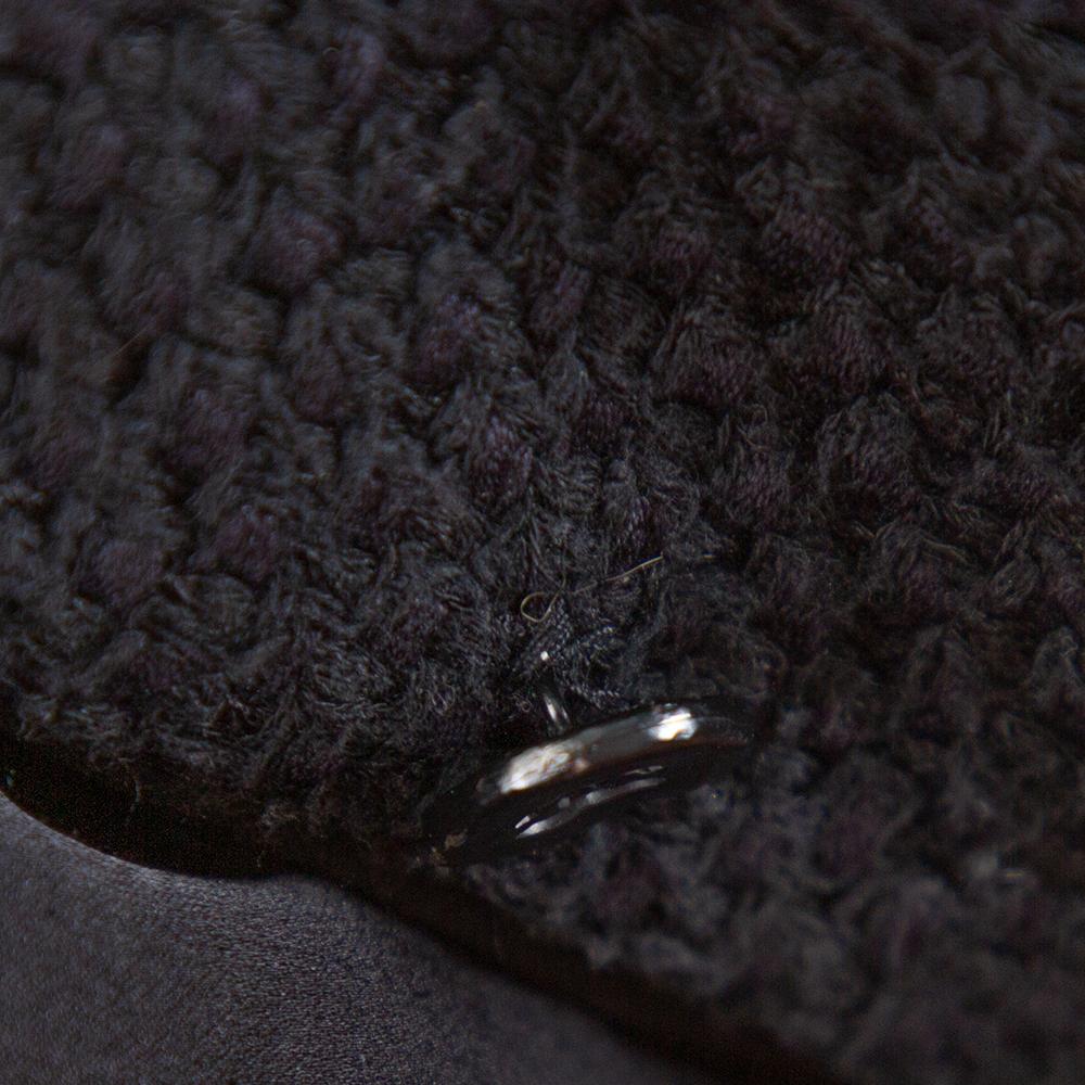 Women's Chanel Black Silk & Cotton Fringed Button Front Jacket L