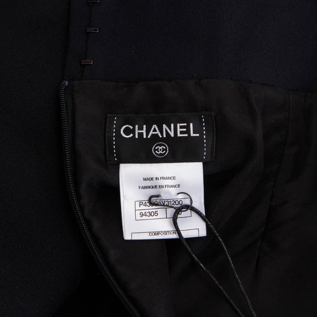 CHANEL black silk DRAPED Skirt 40 M For Sale 2