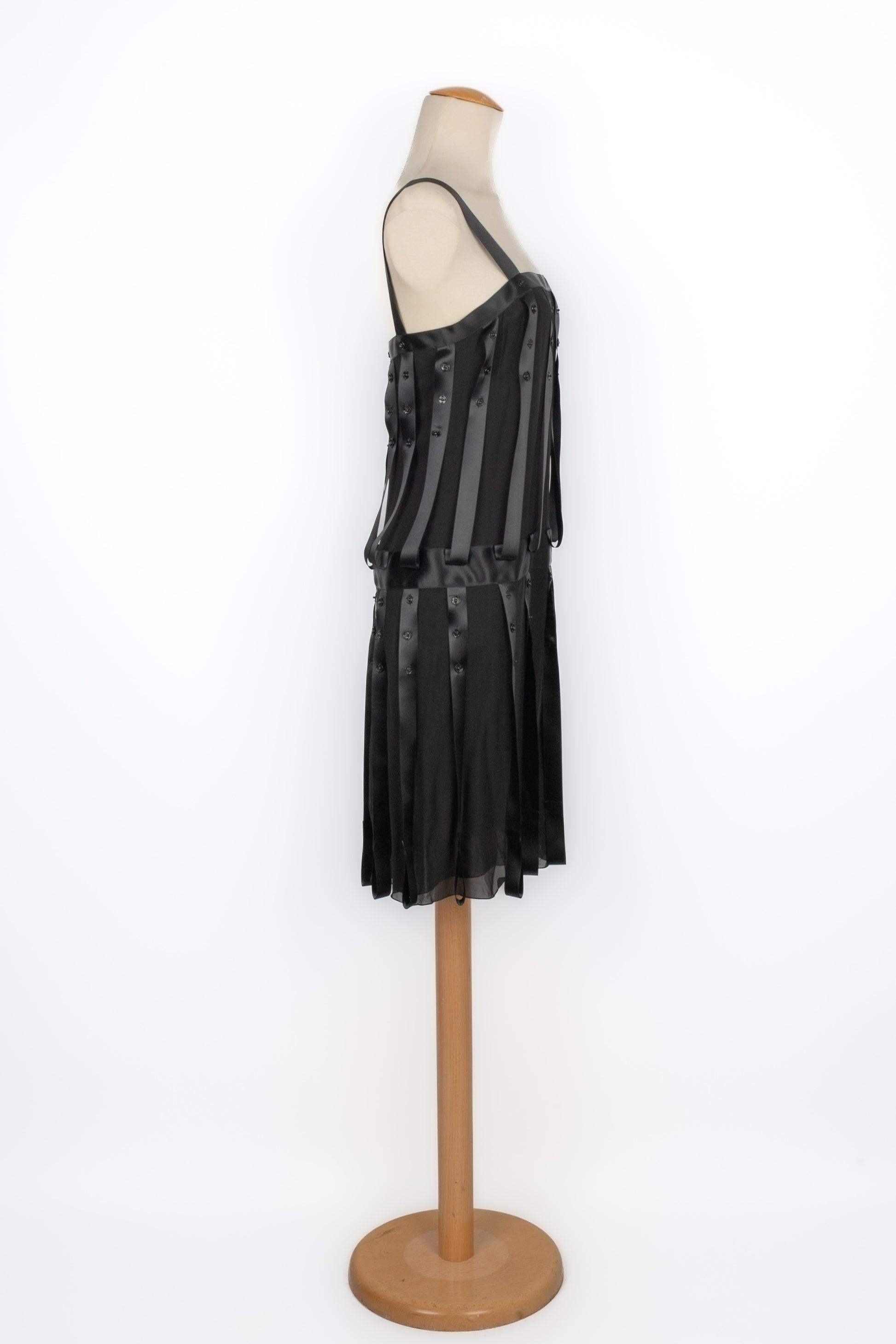 Vestido de seda negra Chanel, 2003 Negro
