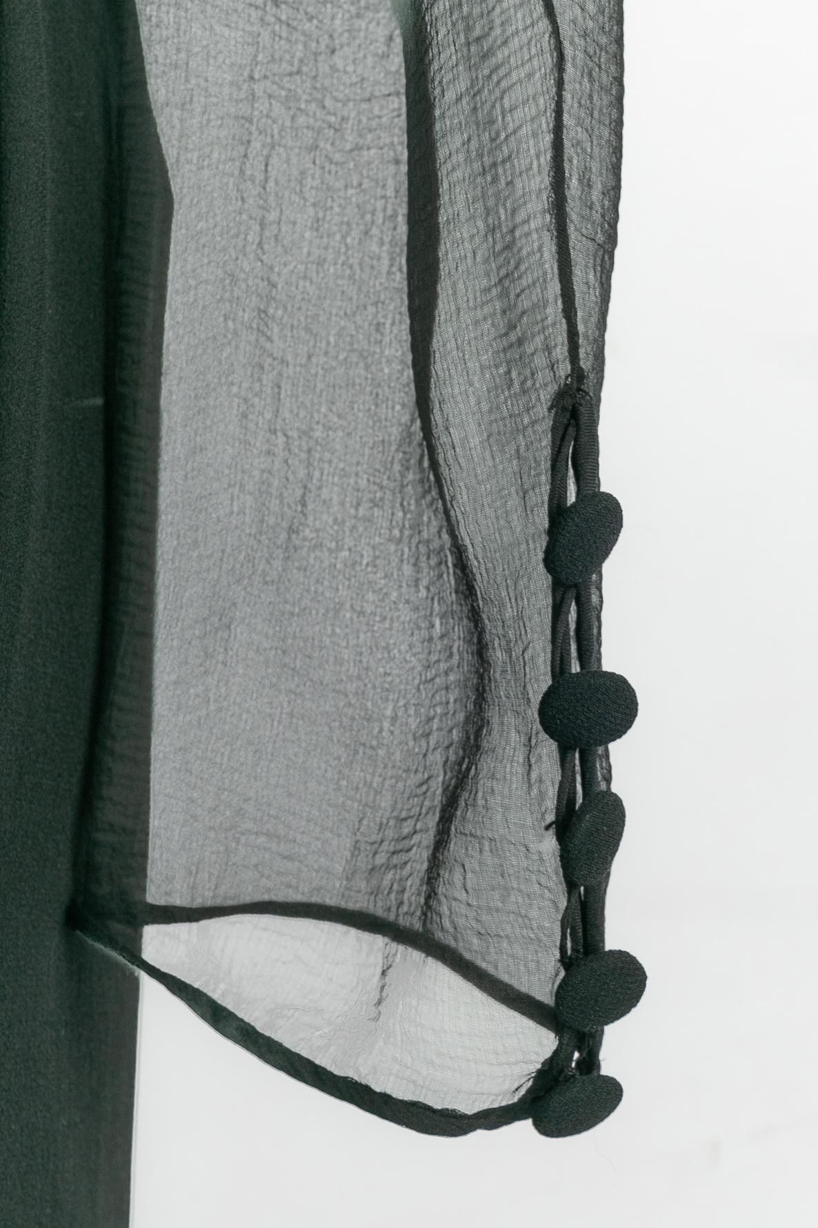 Chanel black silk dress en venta 4