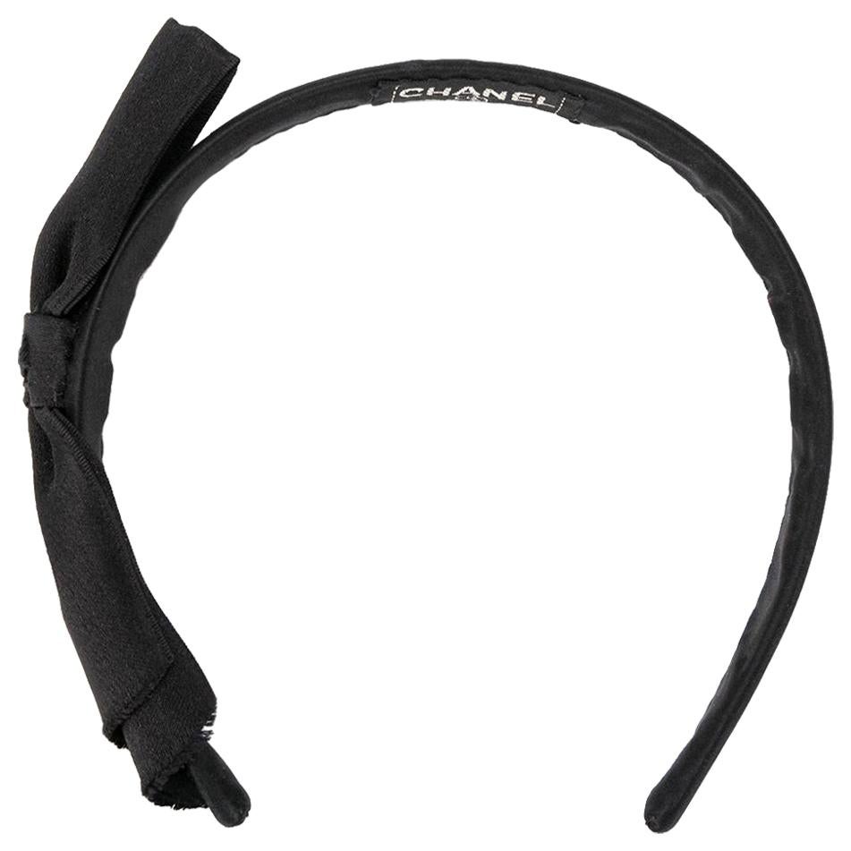 Chanel Black Silk Headband 