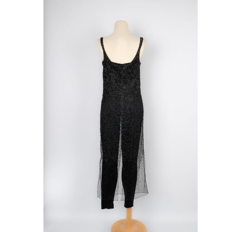 Chanel Black Silk Jumpsuit Set For Sale 1