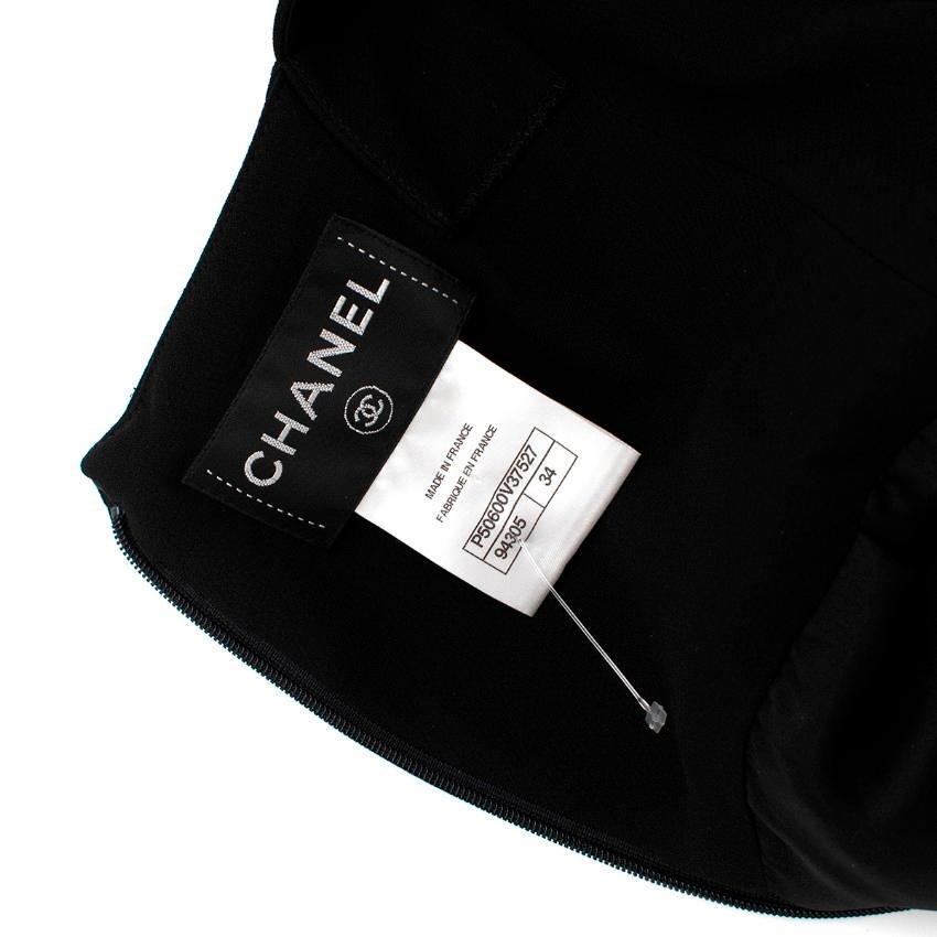 Women's Chanel Black Silk Layered Sleeveless Dress - US 00 For Sale